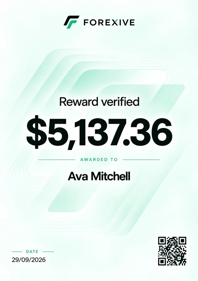 Reward $5,137.36 — Proudly presented to Ava Mitchell, September 29, 2026