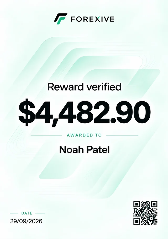 Reward $4,482.90 — Proudly presented to Noah Patel, September 29, 2026